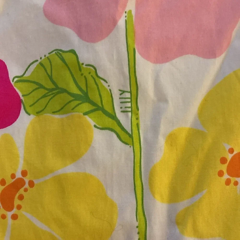 Lily Pulitzer Strapless Dress in Pink/Yellow/Green Floral Print. Size 2. - Picture 3 of 9